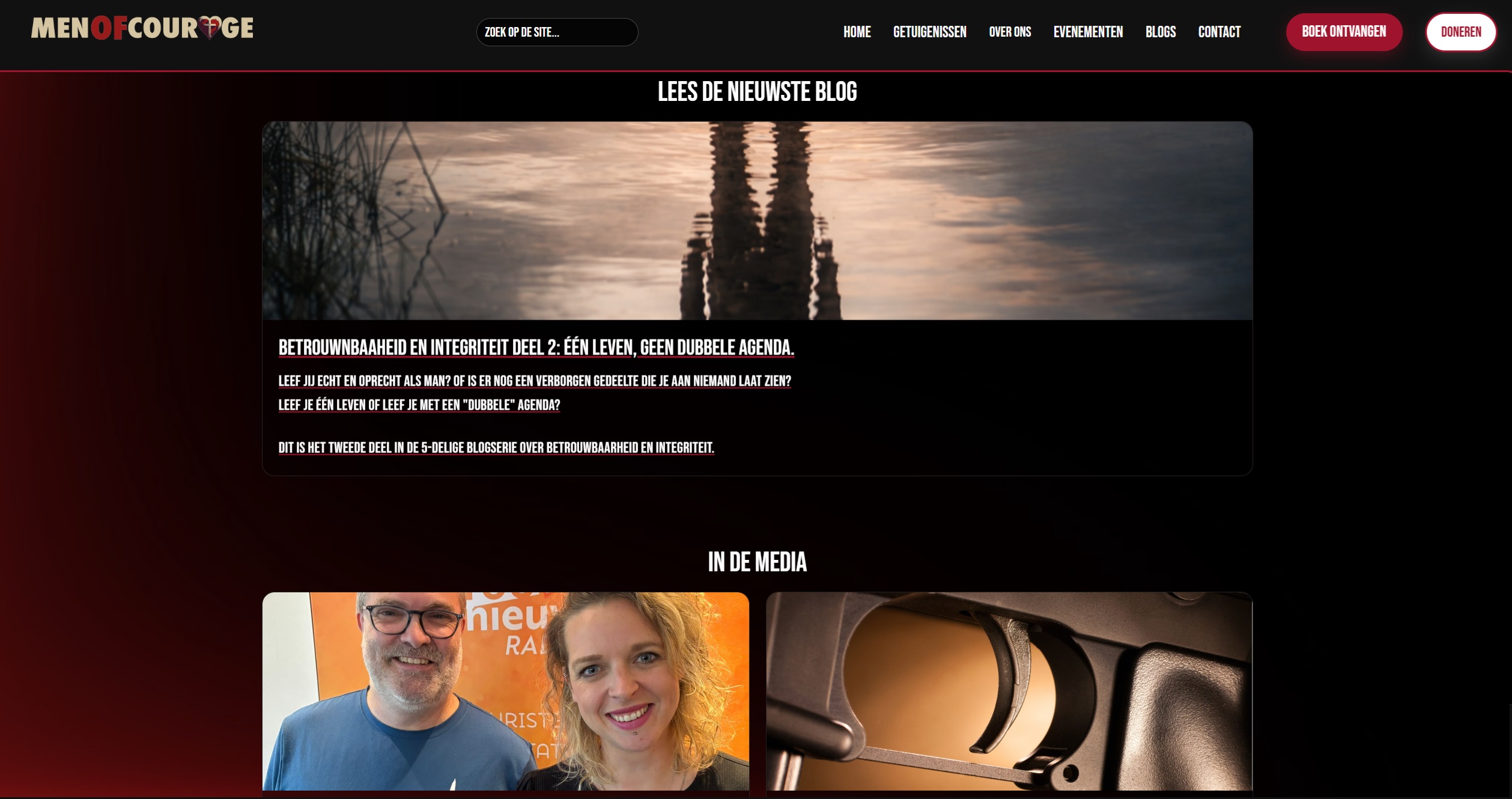 Afwerking Men of Courage website – consistente stijl door 3Fold webdesign